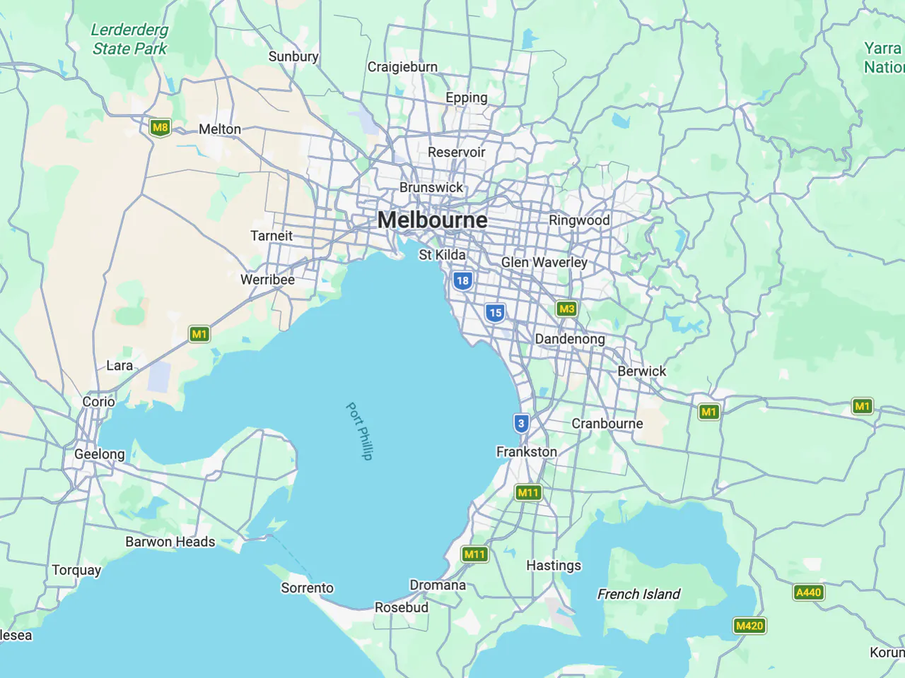 Melbourne map for Google Ads suburb cost estimates