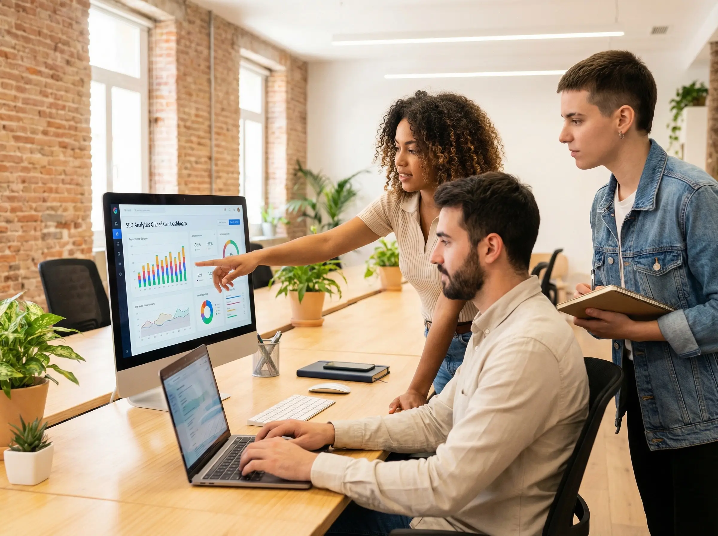 Digital marketing strategy session for a professional service business including SEO and lead generation planning