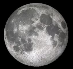 Full moon with visible craters and lunar seas